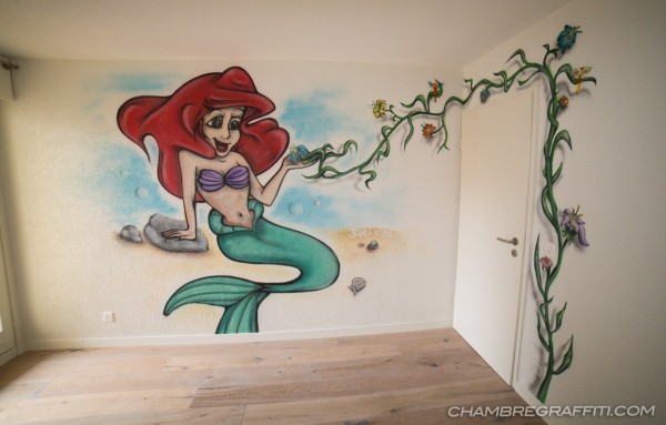 Ariel Siren Chambre Fille Deco Graffiti