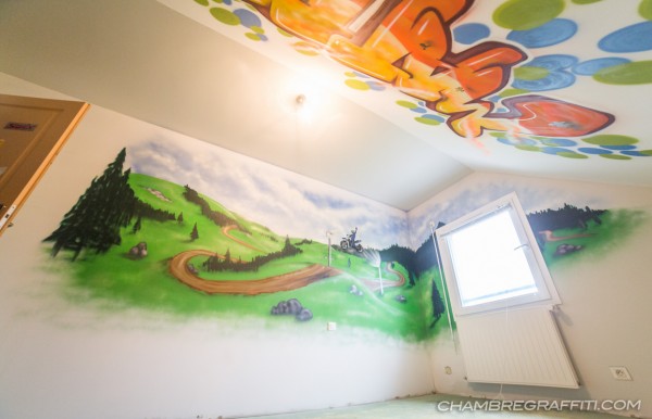 Chambre enfant Matteo deco graffiti Motocross Quad