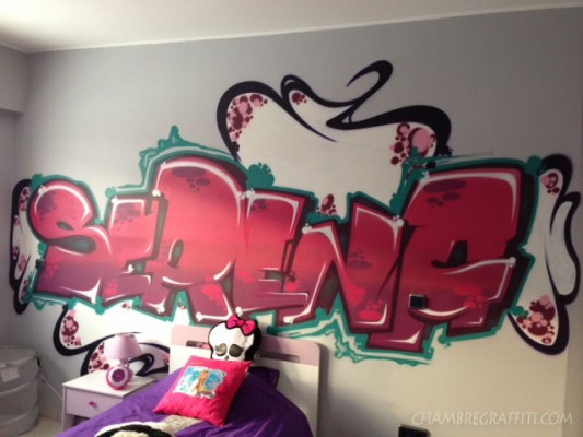 graffiti chambre serena prenom fille